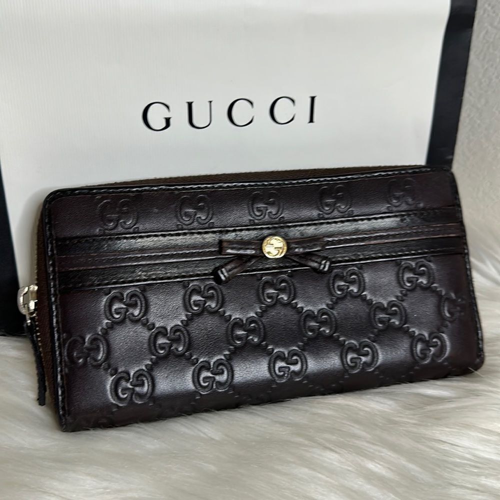 💯Authentic Guccissima Zipped Around Long Wallet 🍀
